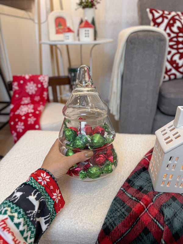 مضيفة زجاج على شكل شجرة ثقيلة